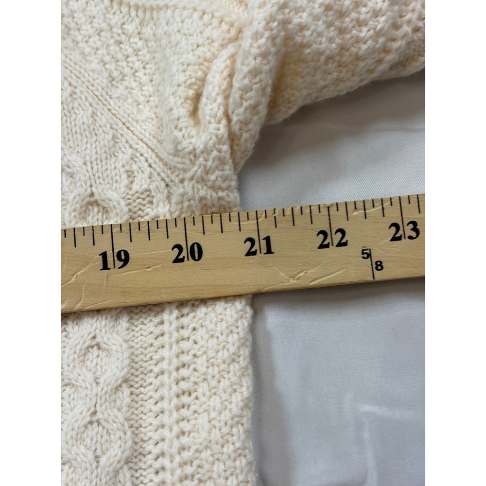 Madewell Wool Blend Cable Knit Cropped Cardigan Sweater Cream XS N0010 - Picture 9 of 11
